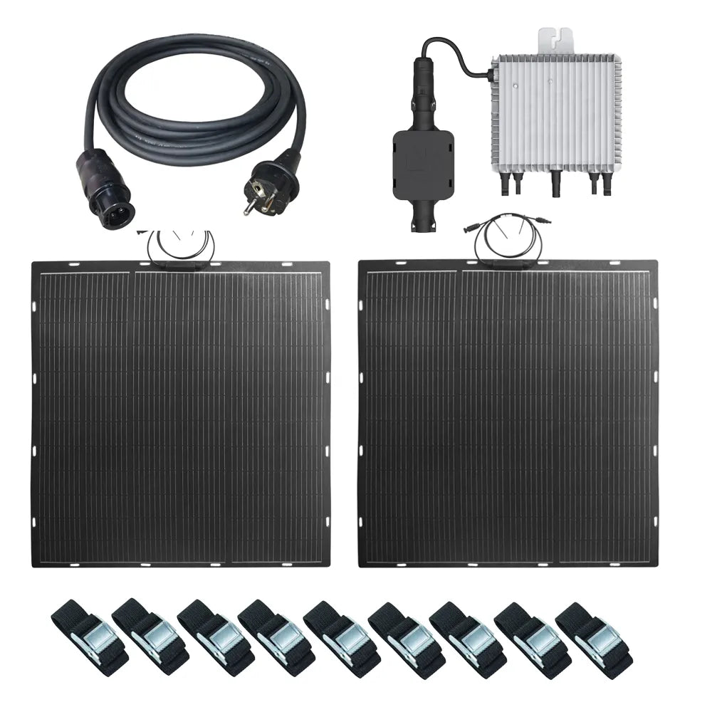 ABSAAR Kit Solaire Flexible Balcon 400W Full Black - SET 7